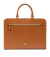 Swaine Leather Kensington Briefcase In Brown