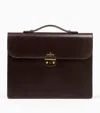 Swaine Leather Mayfair Briefcase In Brown