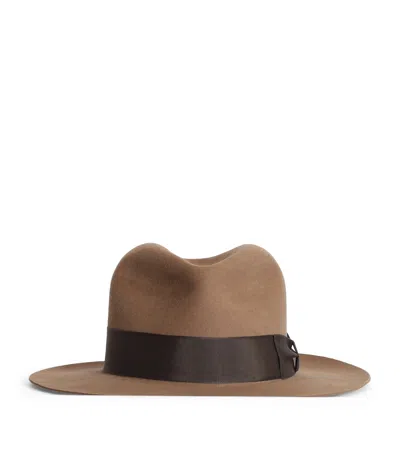 Swaine Rabbit Felt Junior Poet Fedora In Sand
