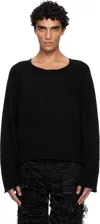 Swampgod Black Hand Knit Basic Sweater In Black