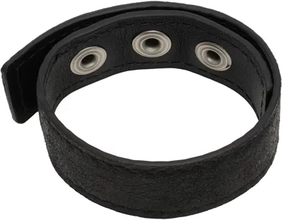 Swampgod Black Press-stud Leather Bracelet