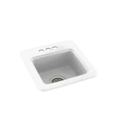 Swan 15" L X 15" W Drop-in Kitchen Sink In White