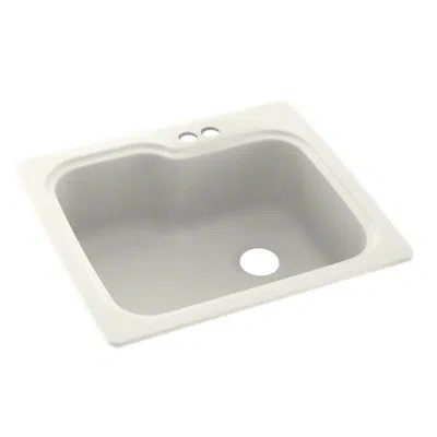 Swan 25'' L Mounting / Installation Required Single Bowl Solid Surface Kitchen Sink In Bisque