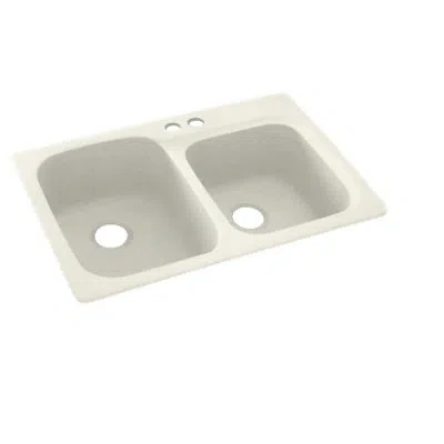 Swan 33" L X 22" W Double Basin Dual Mount Kitchen Sink In Bisque