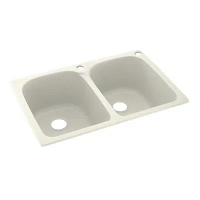 Swan 33" L X 22" W Double Basin Dual Mount Kitchen Sink In Bisque