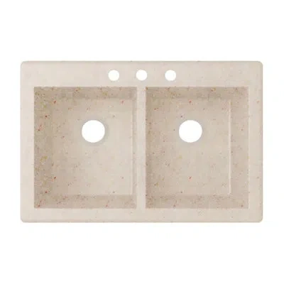 Swan 33" L X 22" W Double Basin Dual Mount Kitchen Sink In Granito