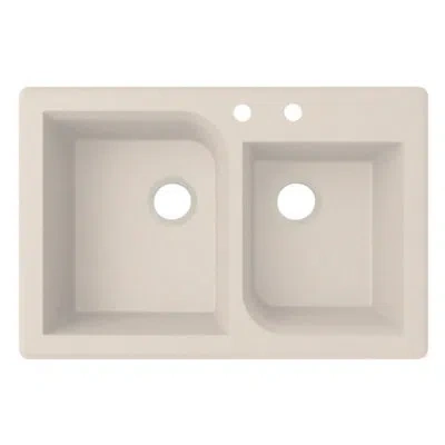 Swan 33" L X 22" W Double Basin Dual Mount Kitchen Sink In Granito