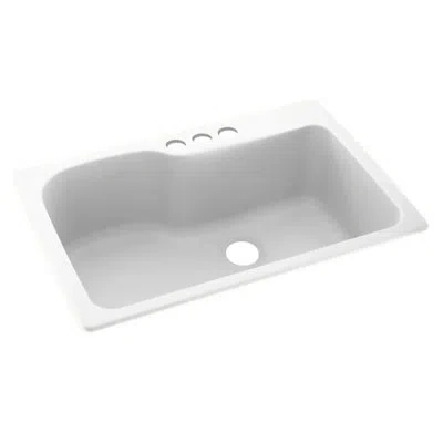 Swan 33" L X 22" W Dual Mount Kitchen Sink In White