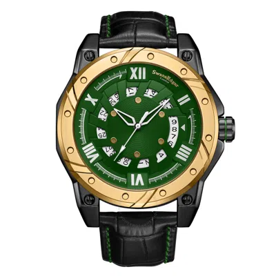 Swan & Edgar Engineer Automatic Green Dial Men's Watch Se1641 In Gold
