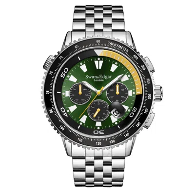 Swan & Edgar Lap Timer Automatic Green Dial Men's Watch Se01411 In Metallic