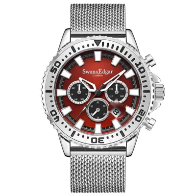 Swan & Edgar Master Automatic Red Dial Men's Watch Se01401 In Metallic