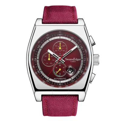 Swan & Edgar Retro Racer Automatic Red Dial Men's Watch Se01221 In Pink
