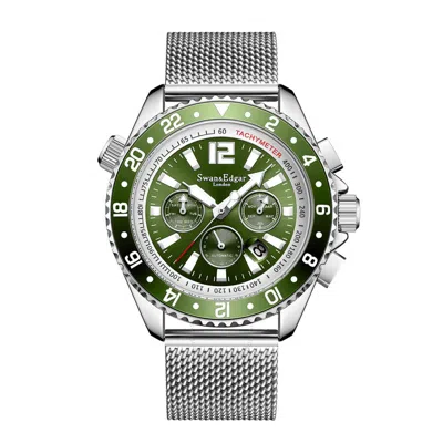 Swan & Edgar Rotor Automatic Green Dial Men's Watch Se00991 In Metallic