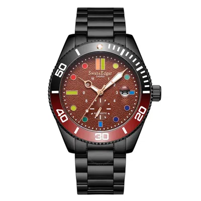 Swan & Edgar Sports Prism Automatic Brown Dial Men's Watch Se01052 In Black