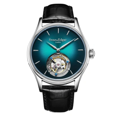 Swan & Edgar Tourbillon Green Dial Men's Watch Se0071t In Green / Skeleton