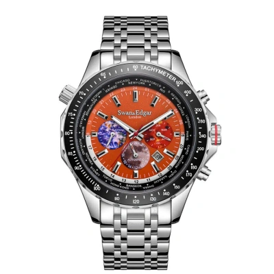 Swan & Edgar World Timer Orange Dial Men's Watch Se01000s