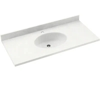Swan Chesapeake Solid Surface 49" Single Bathroom Vanity Top In Tahiti White