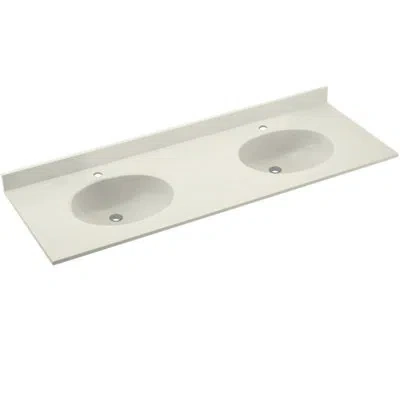 Swan Chesapeake Solid Surface 61" Double Bathroom Vanity Top In Bisque