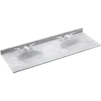 Swan Chesapeake Solid Surface 73" Double Bathroom Vanity Top In Ice