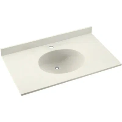 Swan Ellipse Solid Surface 61" Single Bathroom Vanity Top In Bisque