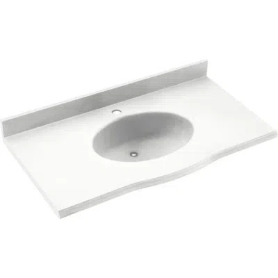 Swan Europa Solid Surface 55" Single Bathroom Vanity Top In Ice