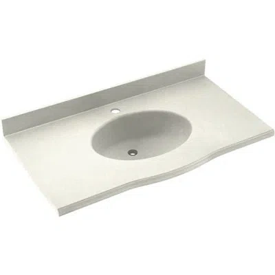 Swan Europa Solid Surface 61" Single Bathroom Vanity Top In Bisque