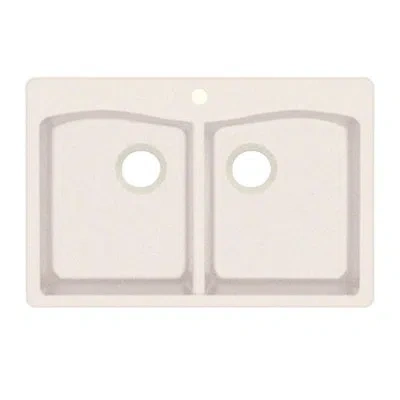 Swan Granite 32" X 19.25" Double Basin Drop-in Kitchen Sink In Granito
