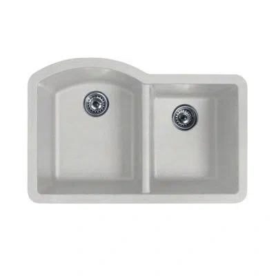 Swan Granite 32" X 21" Double Basin Undermount Kitchen Sink In Granito