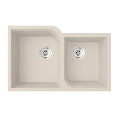Swan Granite 33" X 22" Double Basin Drop-in Kitchen Sink In Granito