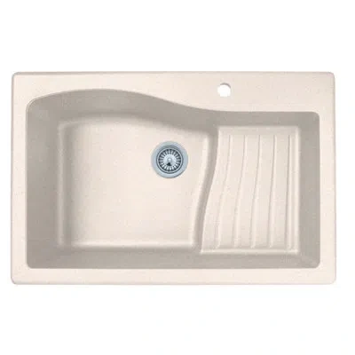 Swan Granite 33" X 22" Double Basin Drop-in Kitchen Sink In Granito