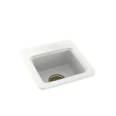 Swan Solid Surface 15" X 15" Drop-in Kitchen Sink In Tahiti White