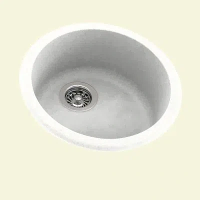 Swan Solid Surface 18.5" X 18.5" Undermount Kitchen Sink In Tahiti White