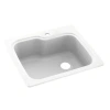 Swan Solid Surface 25" X 22" Drop-in Kitchen Sink In White