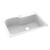 Swan Solid Surface 33" X 22" Drop-in Kitchen Sink In White