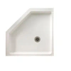 Swan Solid Surface 36" X 36" Neo-angle Triple Threshold Shower Base In White