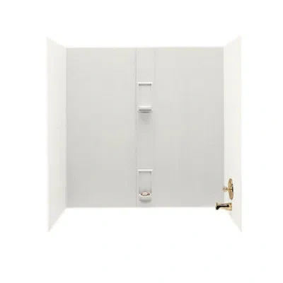 Swan Solid Surface 60" X 60" X 30" Five Panel Shower Wall In Bisque