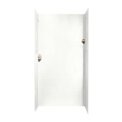 Swan Solid Surface 96" X 48" X 36" Three Panel Shower Wall In Tahiti White