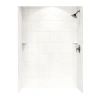 Swan Solid Surface 96" X 62" X 36" Three Panel Shower Wall In Tahiti White