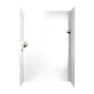Swan Solid Surface 96" X 62" X 36" Three Panel Shower Wall In White