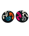 Shop Swanky Designs 3d Circle Studs In Black