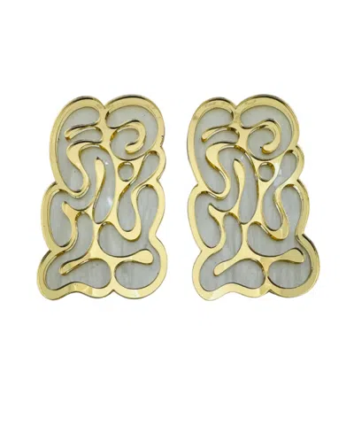 Swanky Designs 3d Cutout Studs In Cream