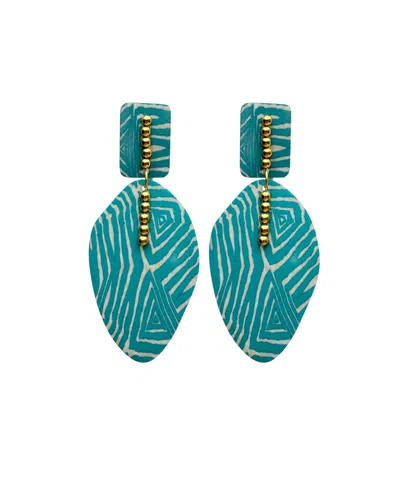 Swanky Designs Adana Statement Earrings In Turquoise