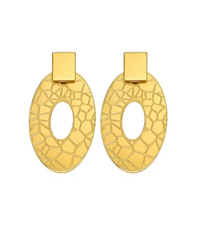 Swanky Designs Amani Mirror Lightweight Acrylic Statement Earrings In Gold