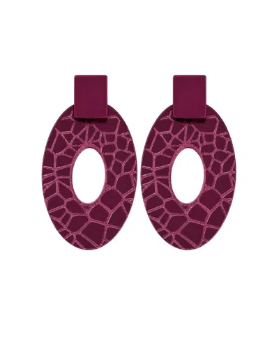 Swanky Designs Amani Mirror Lightweight Acrylic Statement Earrings In Pink