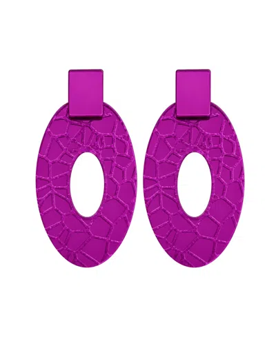 Swanky Designs Amani Mirror Lightweight Acrylic Statement Earrings In Purple