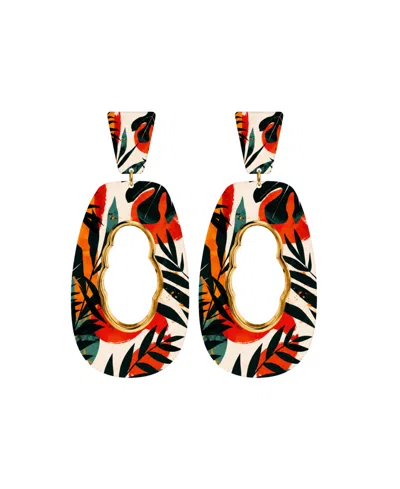 Swanky Designs Annik Dangle Artistic Statement Earrings In Green