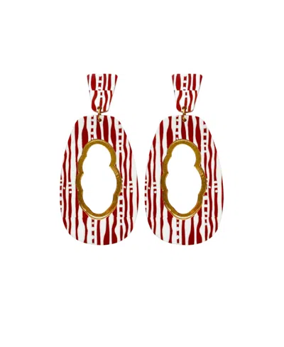 Swanky Designs Annik Dangle Artistic Statement Earrings In Matte Bone
