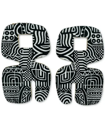 Swanky Designs Asha Geometric Earrings In Black