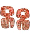 Swanky Designs Asha Geometric Earrings In Orange