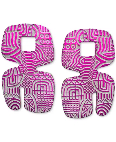 Swanky Designs Asha Geometric Earrings In Pink